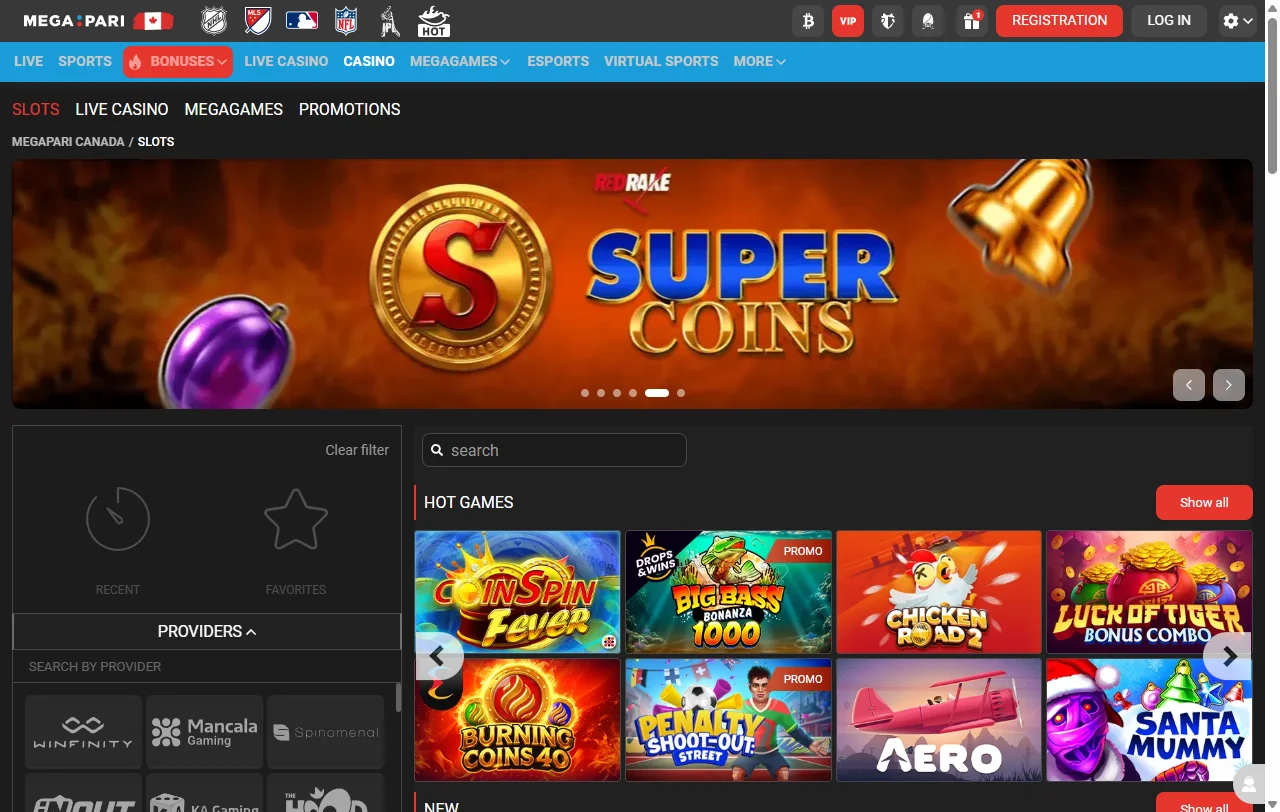 Πακέτο καλωσορίσματος Megapari casino έως 1.500 € με wagering 35x