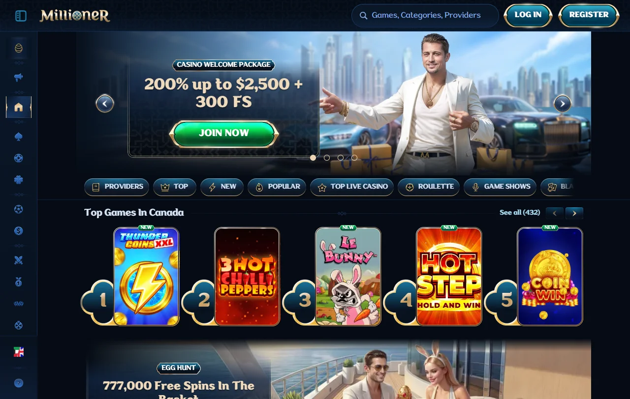 Επισκόπηση του Millioner casino με casino και sportsbook σε έναν λογαριασμό