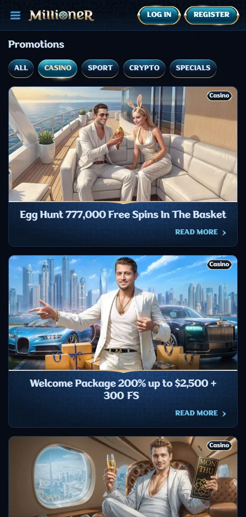 Στοιχεία άδειας και ασφάλειας του Millioner casino χωρίς δημοσιευμένο αριθμό
