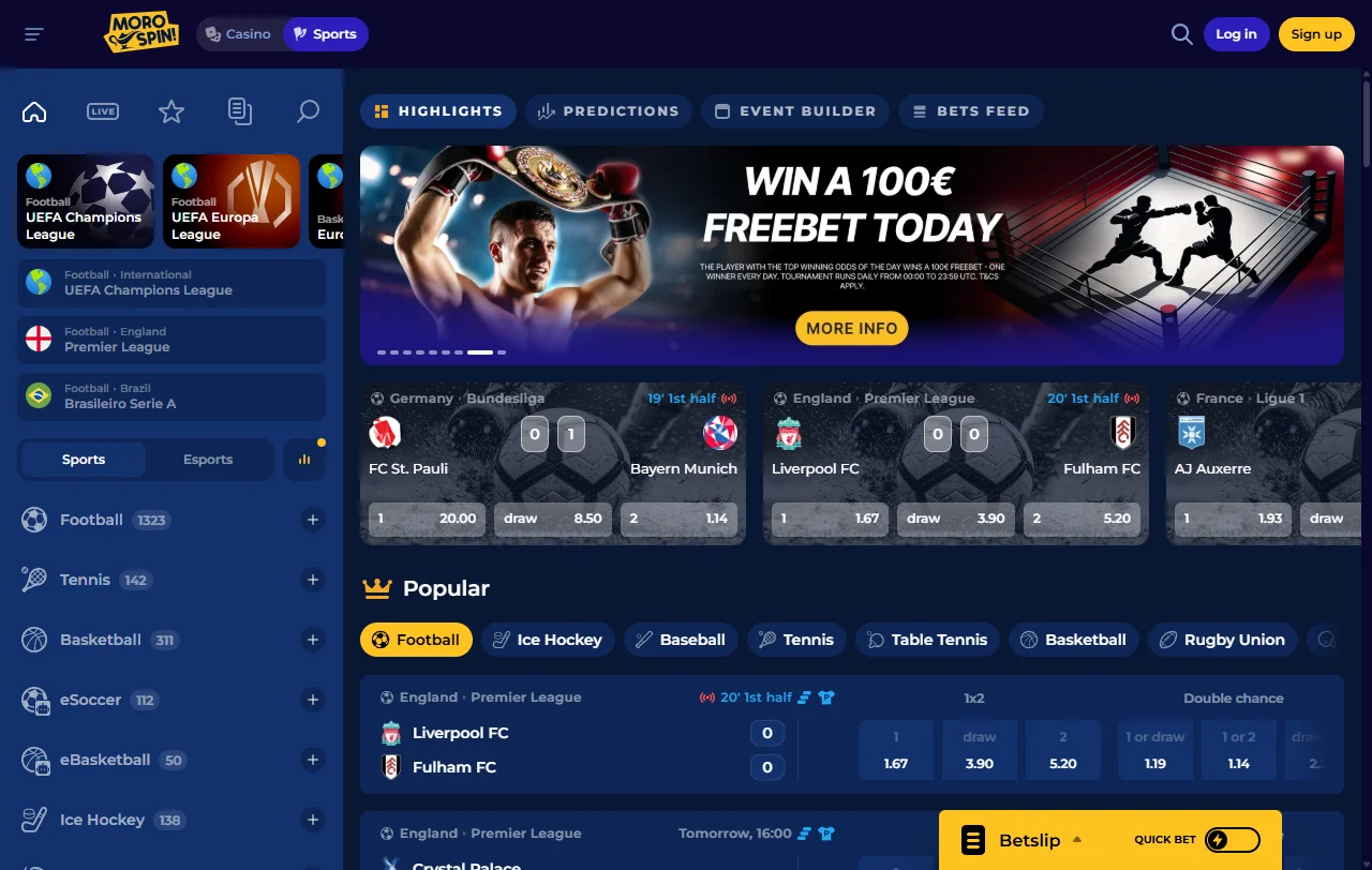 Πακέτο καλωσορίσματος του Morospin Casino έως 1.500 € και 250 free spins