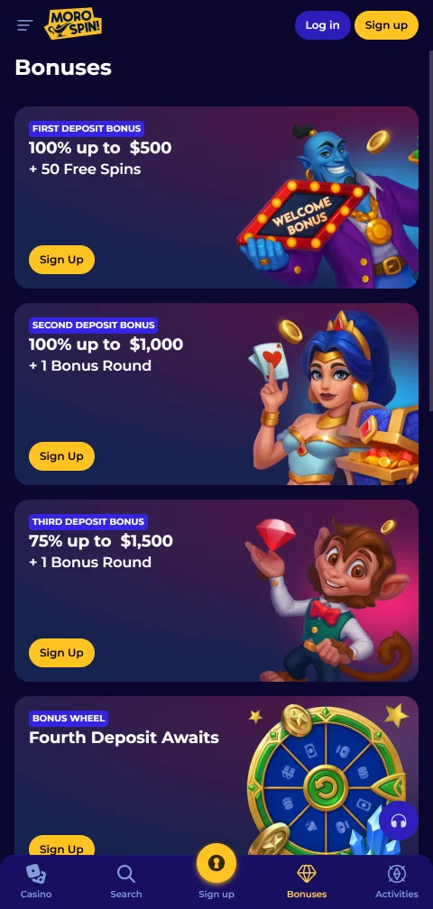 Ταμείο του Morospin Casino στο κινητό με Apple Pay και κρυπτονομίσματα