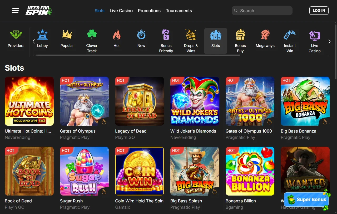Κουλοχέρηδες του Need for Spin Casino από Pragmatic Play και Nolimit City