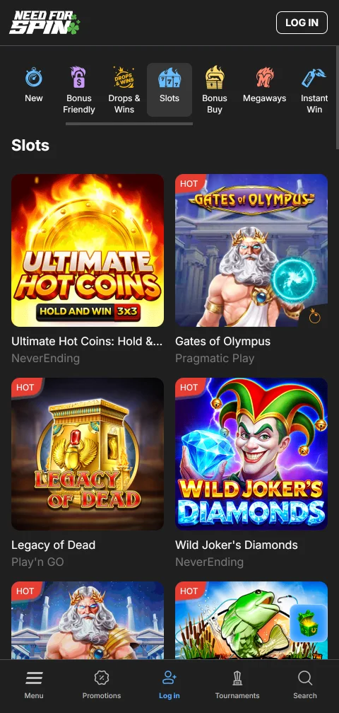 Ταμείο του Need for Spin Casino με Skrill, MiFinity και Bitcoin