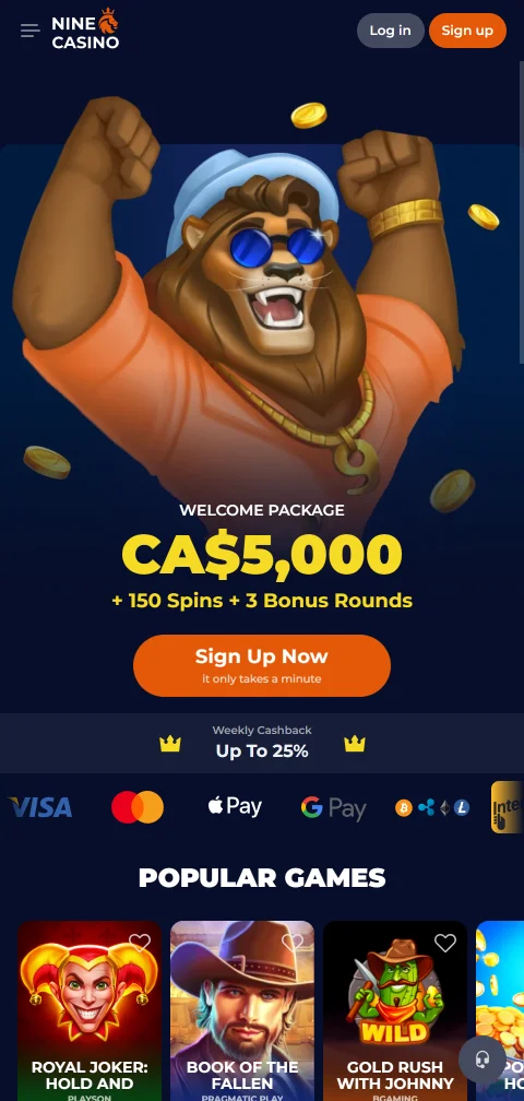 Το Nine Casino σε κινητό μέσω browser με πρόσβαση σε όλο τον κατάλογο