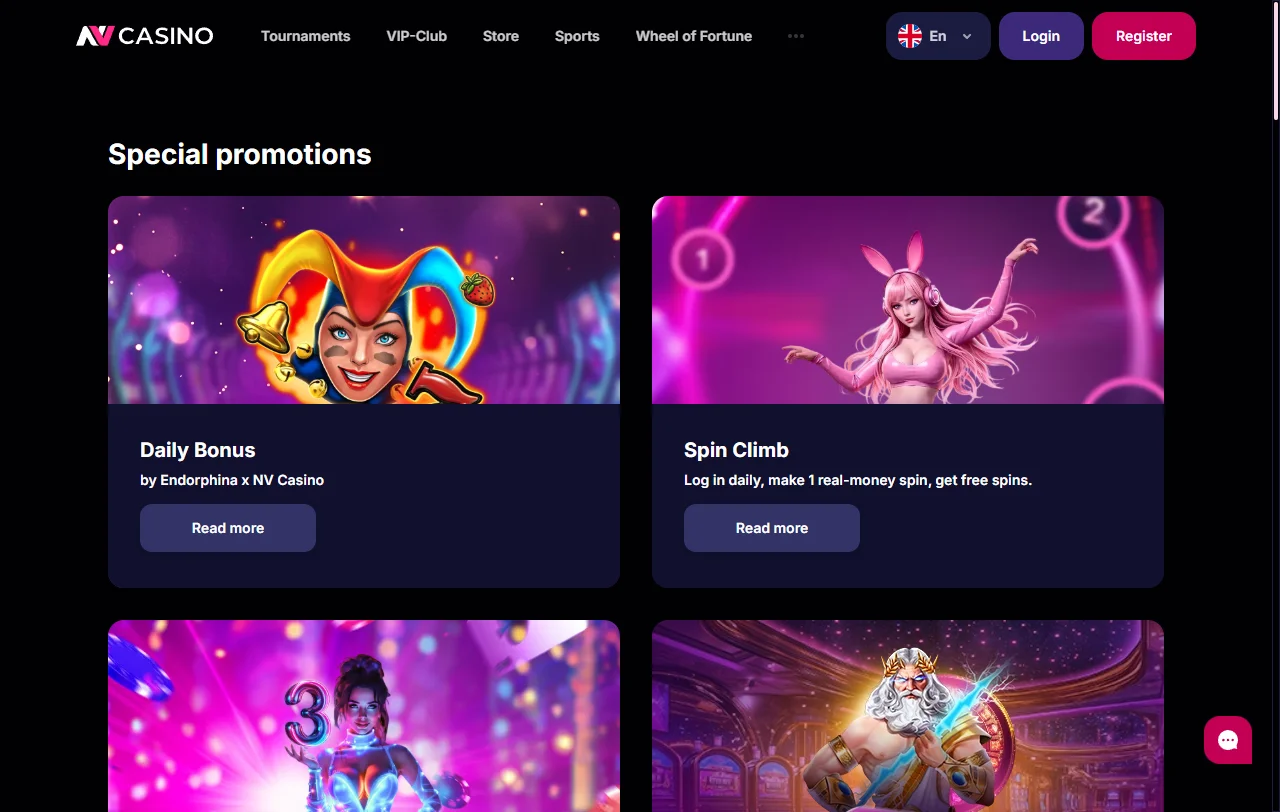 Πακέτο καλωσορίσματος NV Casino έως 2.000 € με 225 free spins