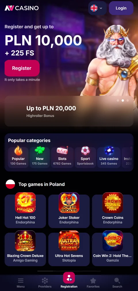 Εφαρμογή NV Casino για Android και iOS σε οθόνη κινητού