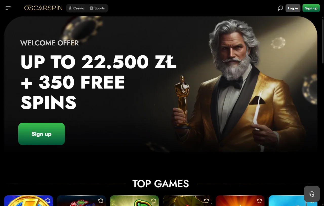 Επισκόπηση του Oscarspin Casino με τα βασικά στοιχεία πλατφόρμας και διαχειριστή