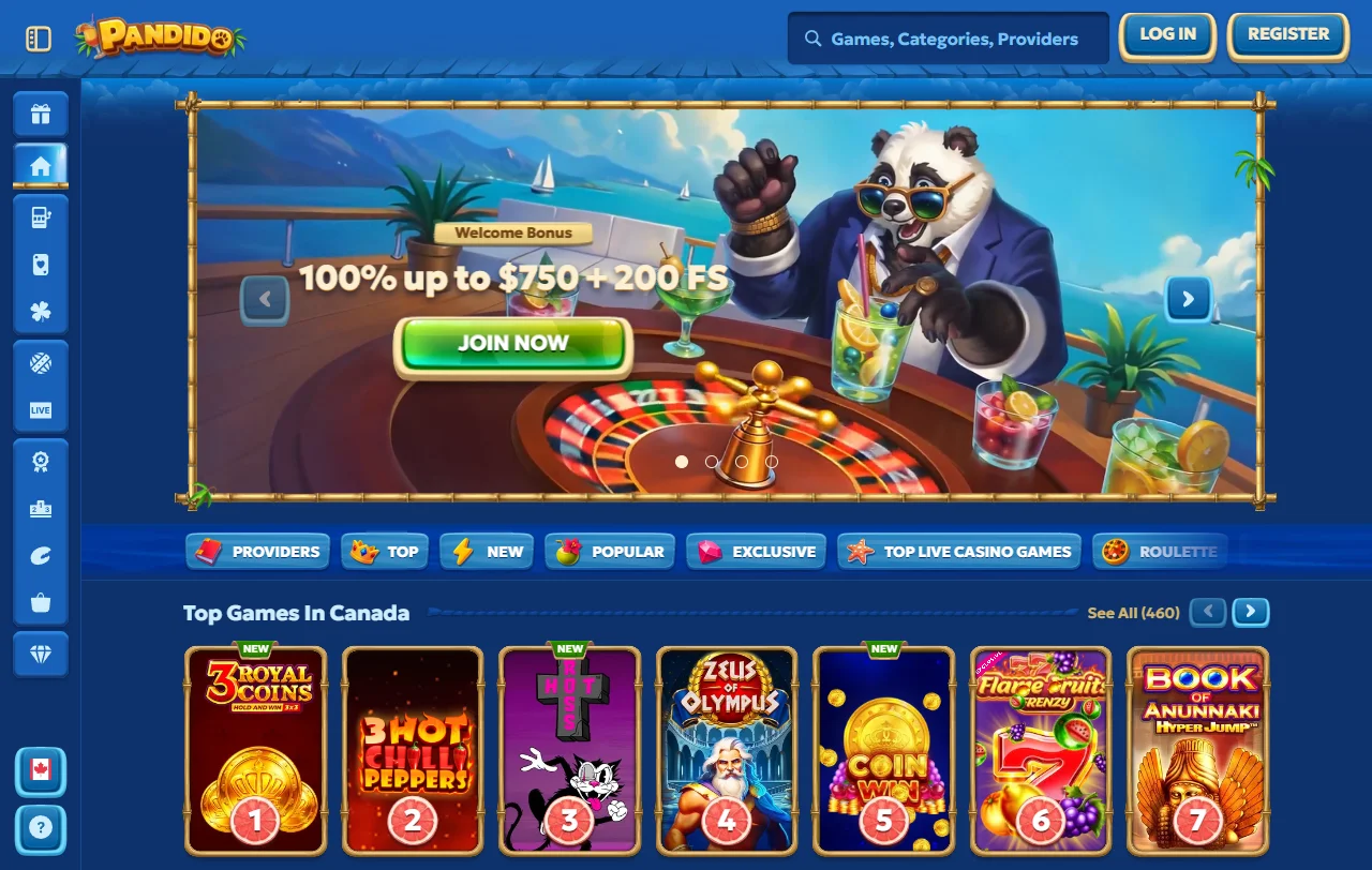 Επισκόπηση της Pandido Casino με κατάλογο άνω των 13.000 τίτλων