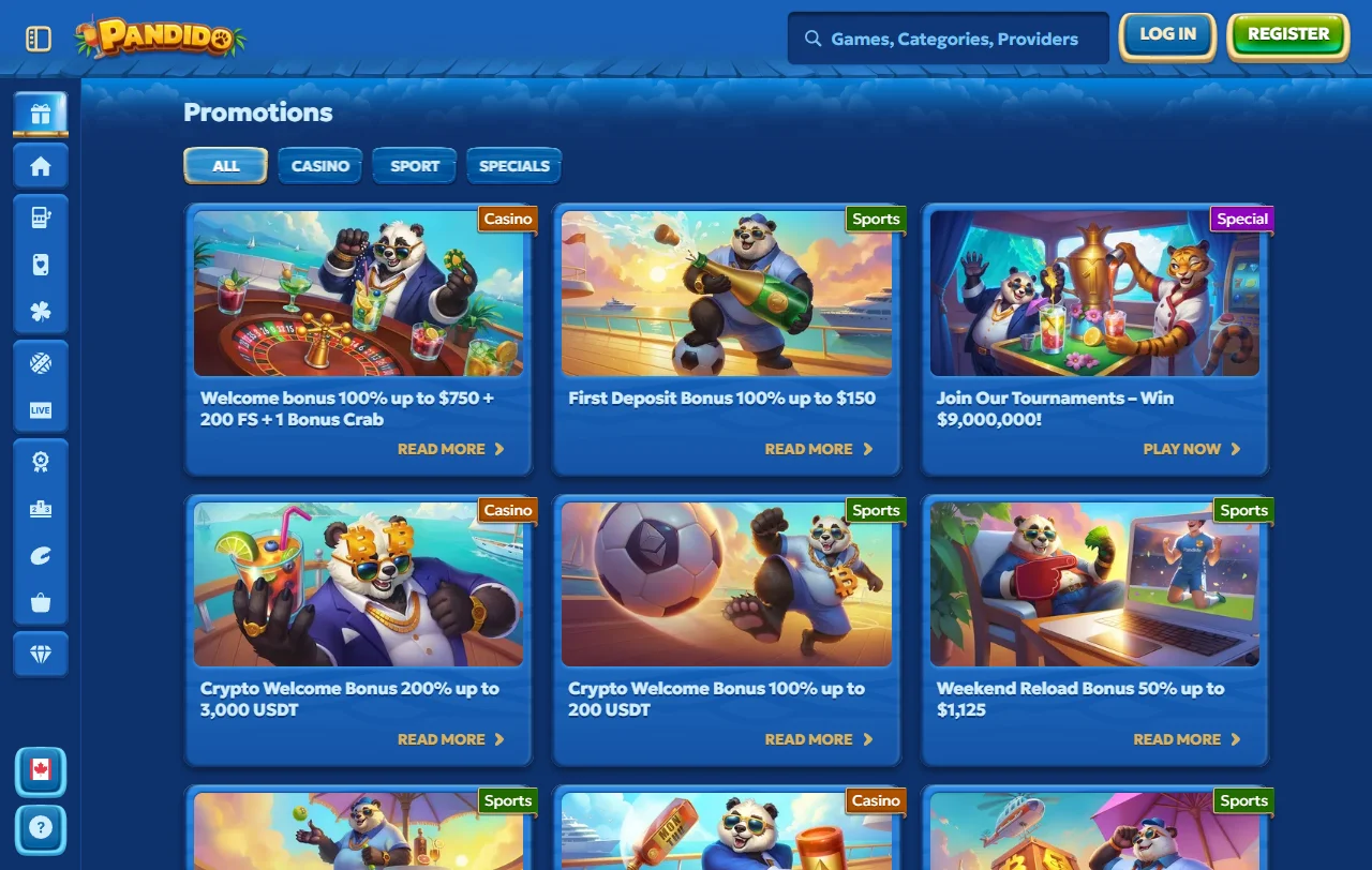 Slots και live τραπέζια της Pandido Casino από 139 studios