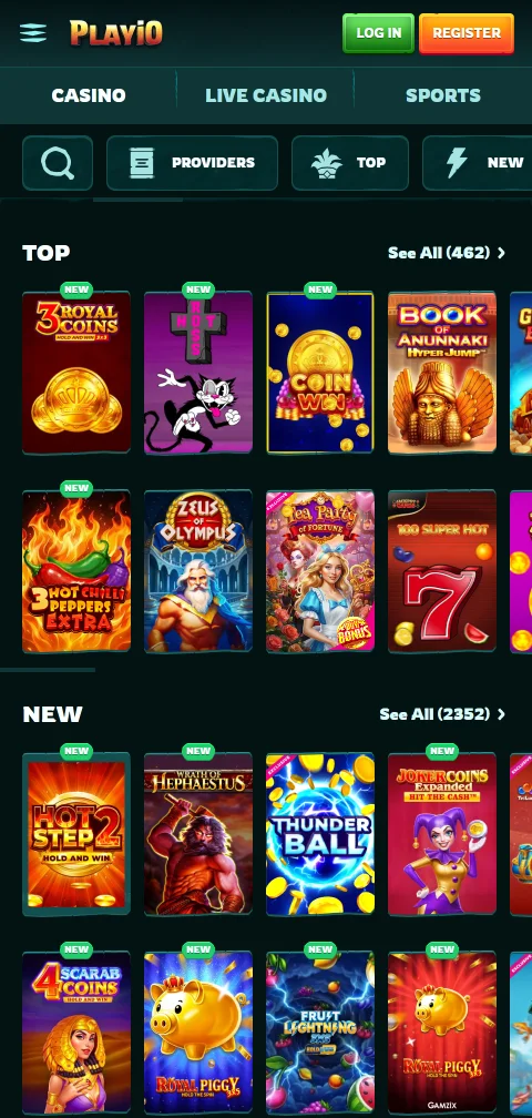 Στοιχεία άδειας και ασφάλειας του Playio Casino στο footer του ιστότοπου