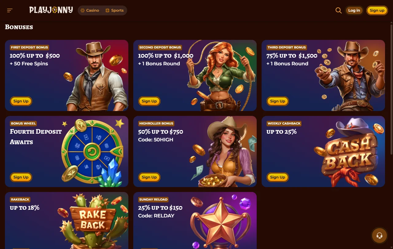 Κουλοχέρηδες και live τραπέζια του PlayJonny Casino από Pragmatic Play και Evolution