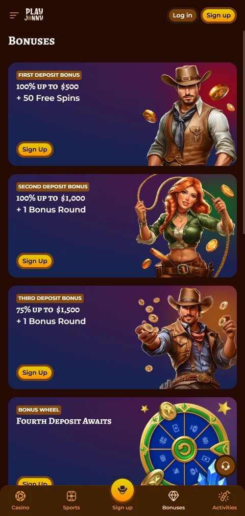 Ταμείο του PlayJonny Casino στο κινητό με Apple Pay και κρυπτονομίσματα