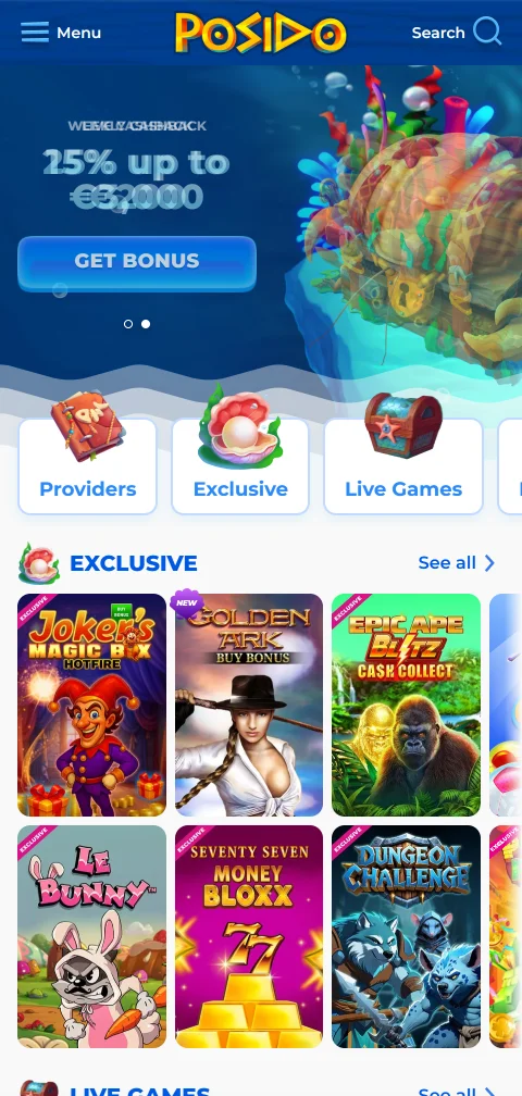 Ταμείο του Posido Casino με κάρτες, e-wallets και κρυπτονομίσματα σε ευρώ