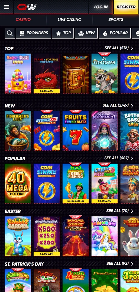 Ταμείο του QuickWin Casino με κάρτες, e-wallets και κρυπτονομίσματα