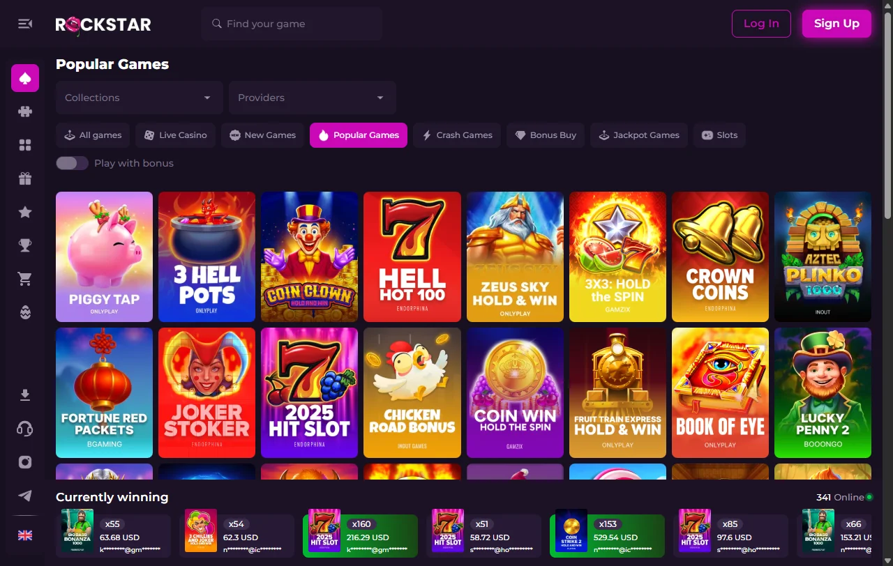 Πακέτο καλωσορίσματος της Rockstar Casino σε τέσσερις καταθέσεις με free spins