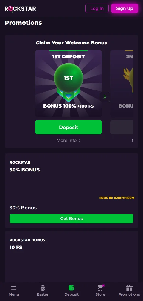 Ταμείο της Rockstar Casino στο κινητό με κάρτες, e-wallets και κρυπτονομίσματα