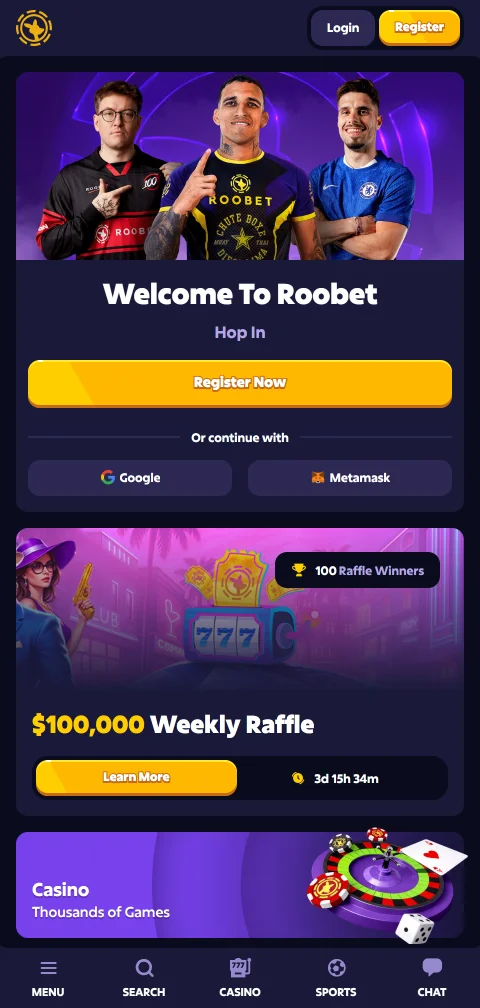 Roobet casino σε κινητό browser ως web app χωρίς native εφαρμογή