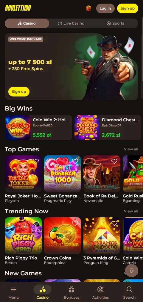 Το Roulettino Casino σε κινητό ως Progressive Web App χωρίς κατάστημα εφαρμογών