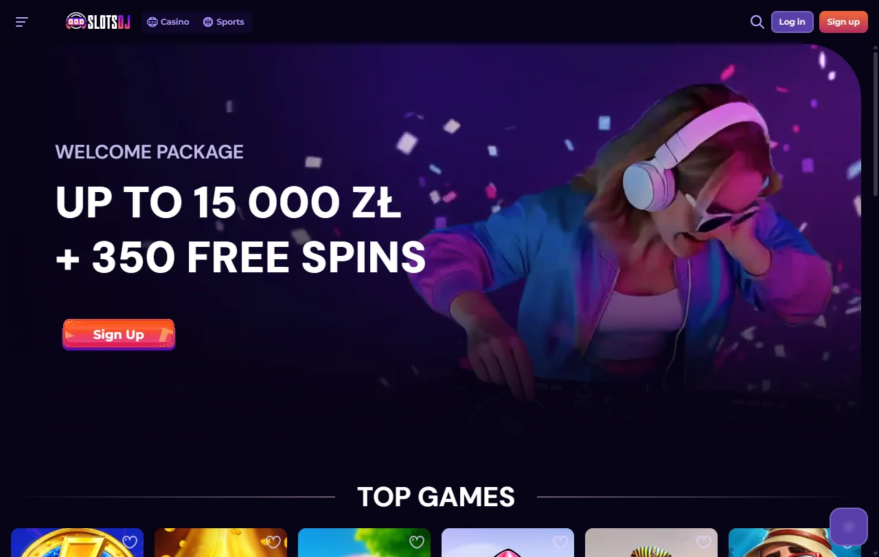 Επισκόπηση της πλατφόρμας SlotsDJ με κατάλογο, sportsbook και ελληνική έκδοση