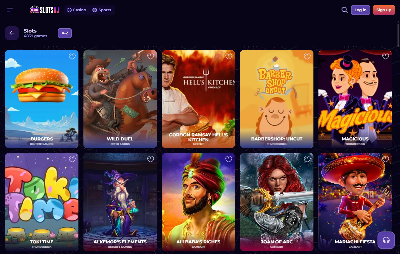 Κουλοχέρηδες και live τραπέζια του SlotsDJ από NetEnt, Hacksaw Gaming και Evolution