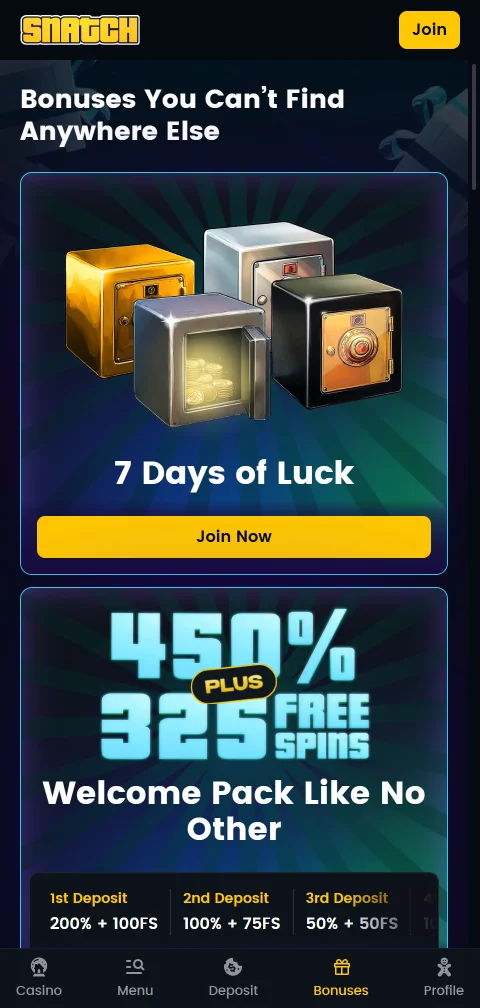Στοιχεία ασφάλειας του Snatch Casino και άδεια OGL/2024/758/0228 σε κινητό