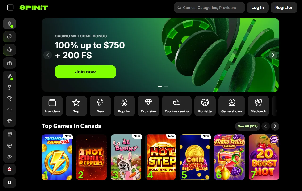 Επισκόπηση του Spinit Casino και της ελληνικής έκδοσης του ιστότοπου spinit.com/gr