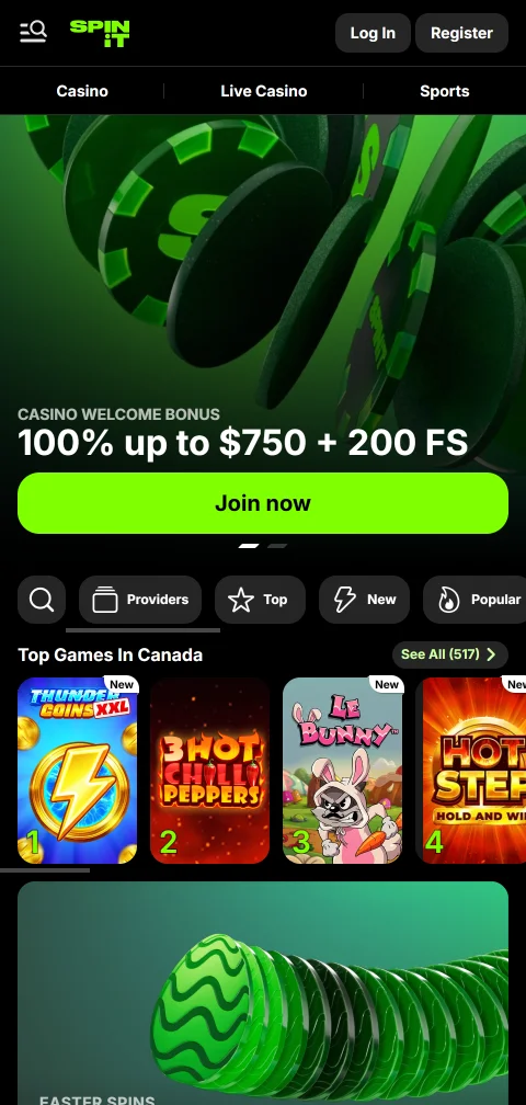 Έκδοση browser του Spinit Casino σε Android και iOS χωρίς εγγενή εφαρμογή