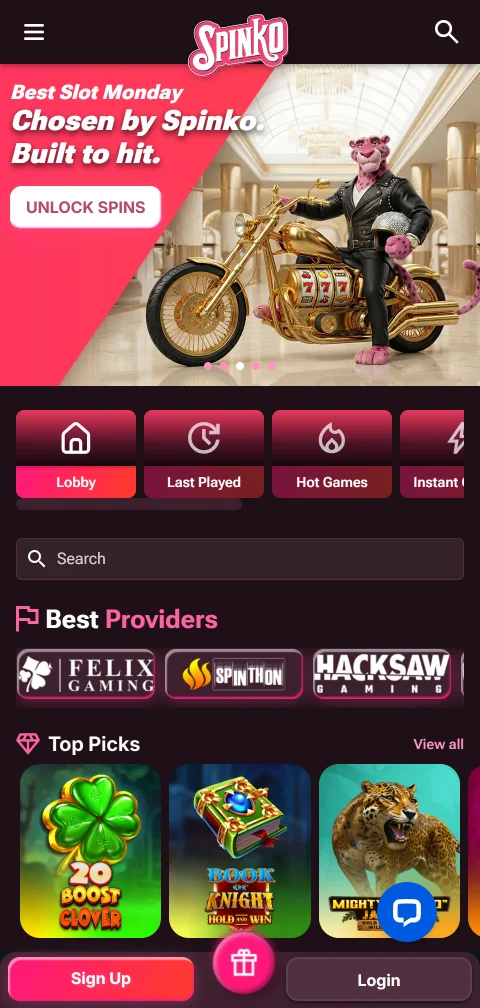 Το Spinko Casino ως web app σε iPhone και Android