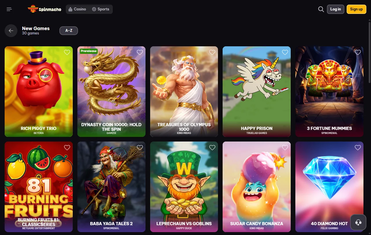 Ταμείο του Spinmacho Casino με μεθόδους κατάθεσης σε υπολογιστή