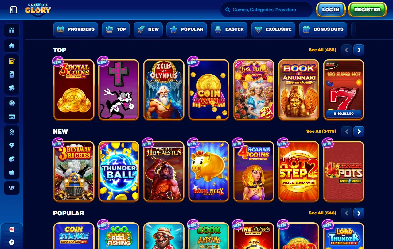 Πακέτο καλωσορίσματος Spins of Glory έως 2.000 € και 250 free spins