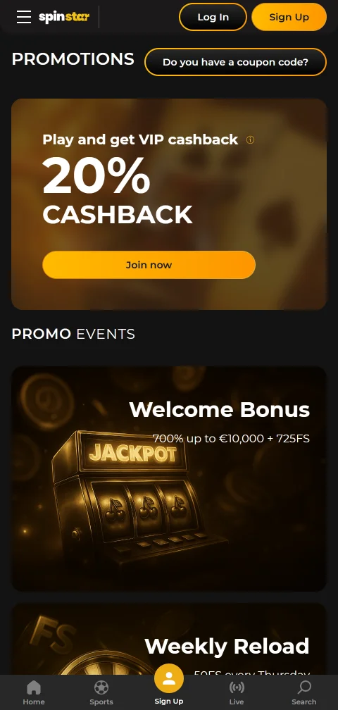 Καταθέσεις στο SpinStar Casino με Visa, Skrill και κρυπτονομίσματα από κινητό