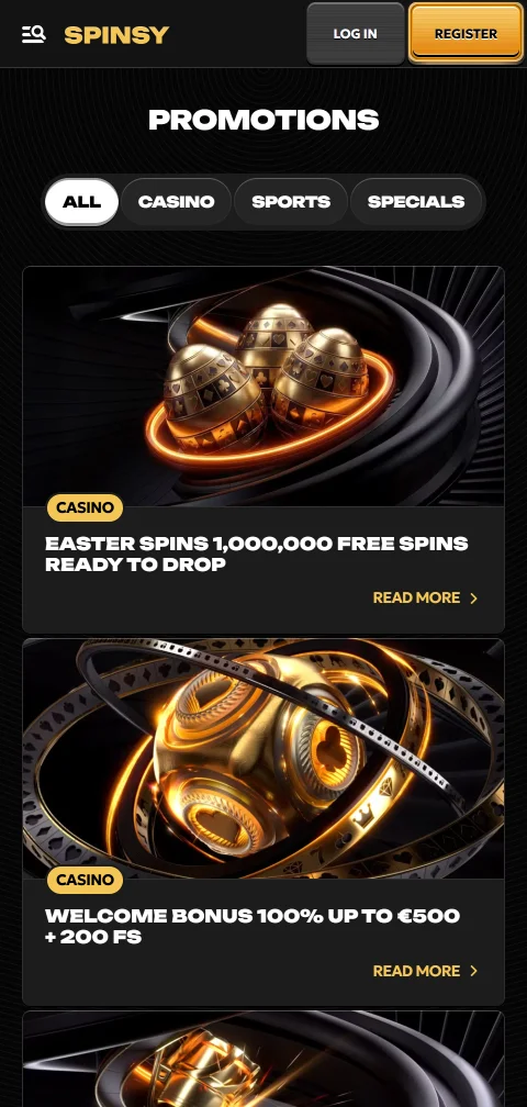 Ταμείο του Spinsy Casino στο κινητό με e-wallets και κρυπτονομίσματα