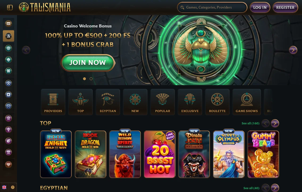 Επισκόπηση του Talismania Casino με καζίνο και αθλητικό στοίχημα σε έναν λογαριασμό