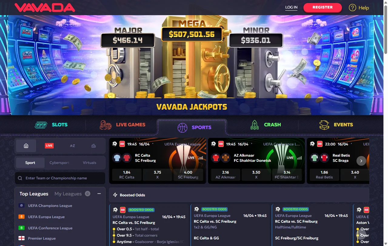 Ενότητα μπόνους του Vavada Casino με 100 free spins και πρώτη κατάθεση