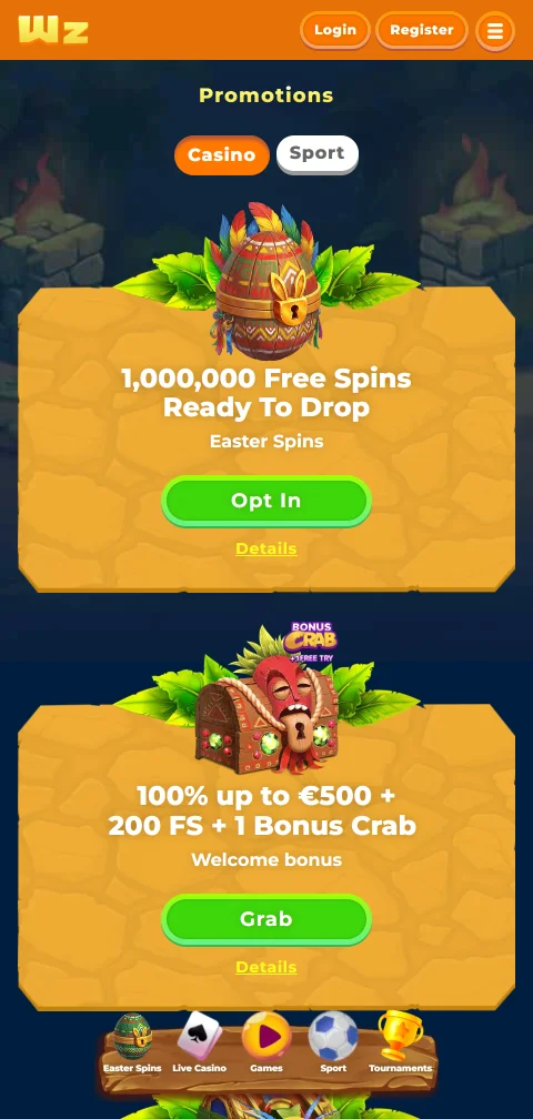 Ταμείο Wazamba Casino στο κινητό με e-wallets, κάρτες και κρυπτονομίσματα
