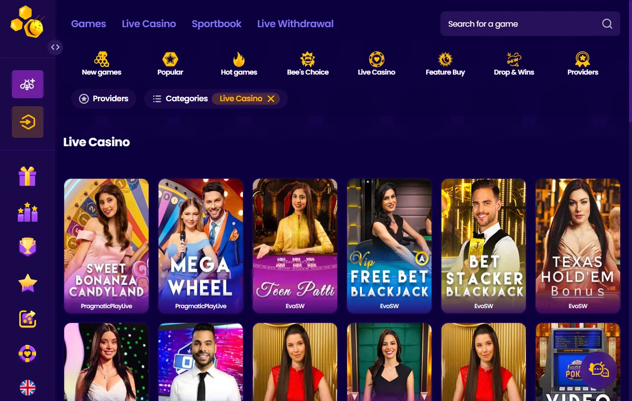 Πακέτο καλωσορίσματος του Wazbee Casino σε τέσσερις καταθέσεις με free spins