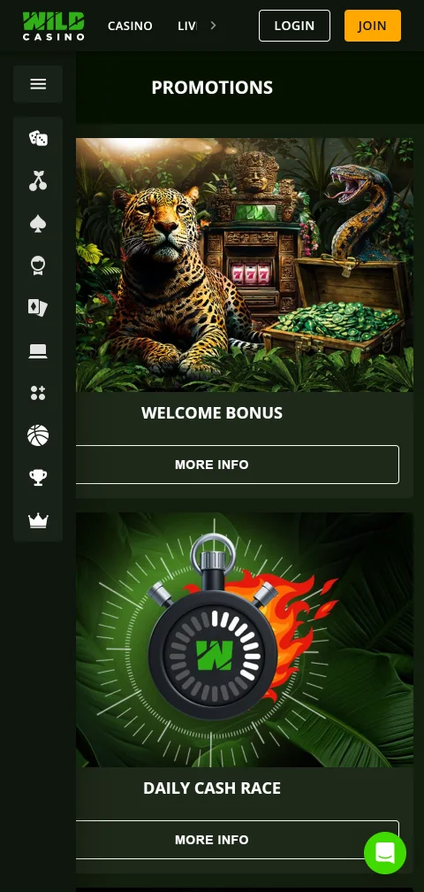 Ταμείο του Wild Casino σε κινητό με Bitcoin, Ethereum και κάρτες Visa