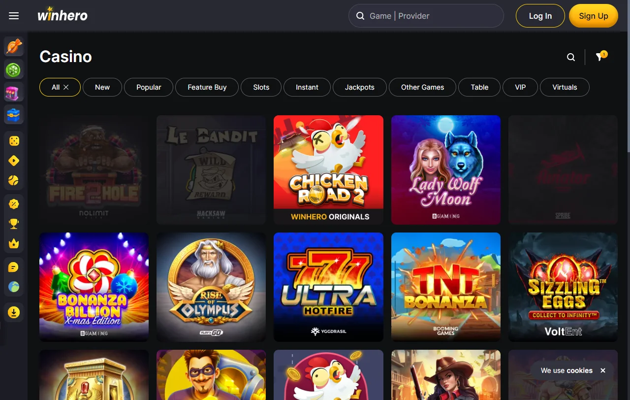 Πακέτο καλωσορίσματος Winhero έως 3.750 € με 500 free spins σε τέσσερις καταθέσεις